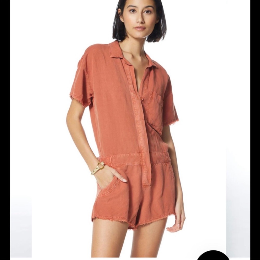 Young Fabulous & Broke raw edge romper in Paprika